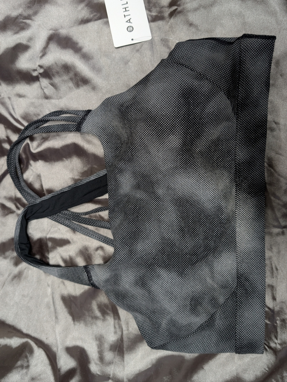 Athleta Black and White Microdot Double-Strap Sports Bra Intended For DD-DDD+ Cu